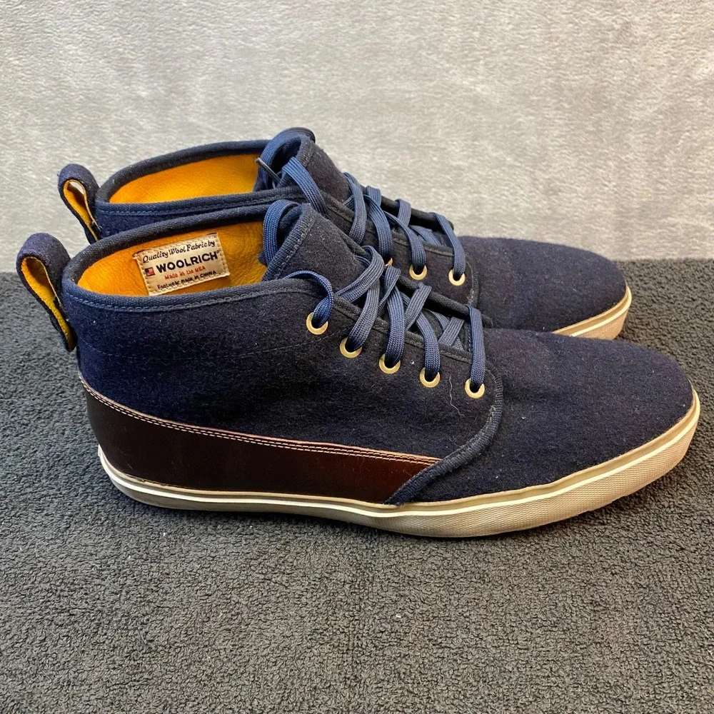 Timberland Chukka Boots Mens 12M Woolrich Navy Leather Abington EUC
